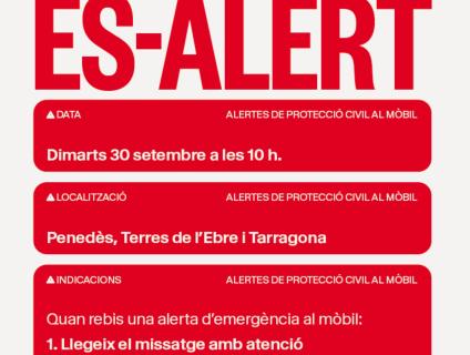PROVA D’ALERTES DE PROTECCIÓ CIVIL AL MÒBIL